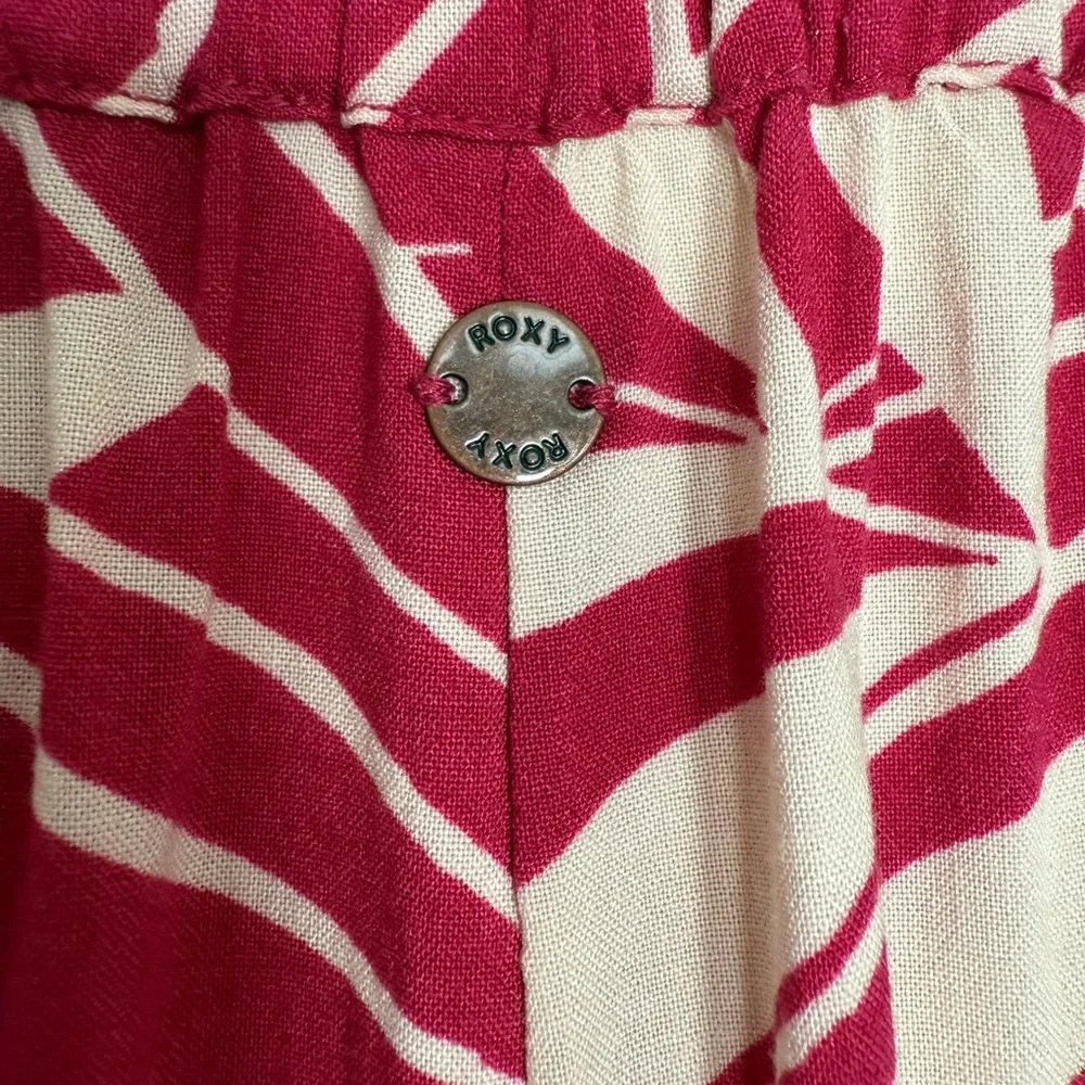 Roxy Red and Cream Wide Leg Pants